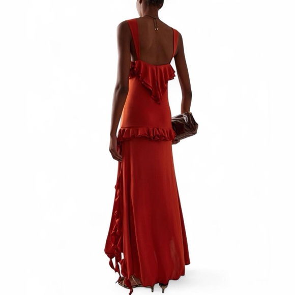 SIEDRES Asymmetrical Dress in Vibrant Red - Picture 4 of 5